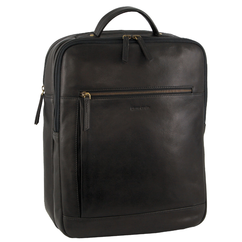 backpack pc leather Pierre Cardin Leather Laptop Backpack PC3708 — LuggageOnline.com.au