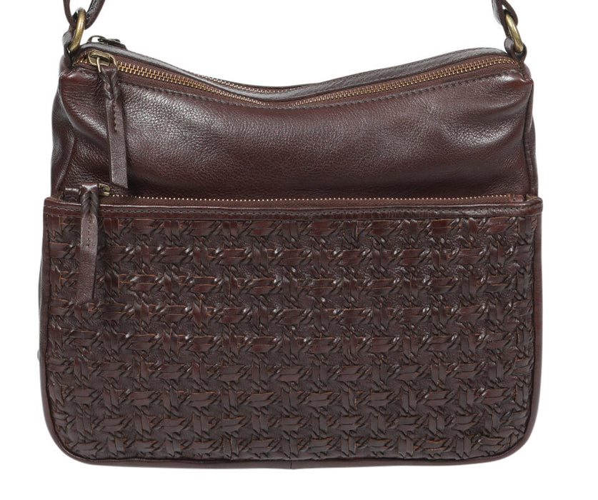 Modapelle Vintage Woven Leather  Crossbody Bag UL7857