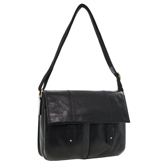 Pierre Cardin Multi-Compartment Leather Crossbody Laptop Bag PC4093