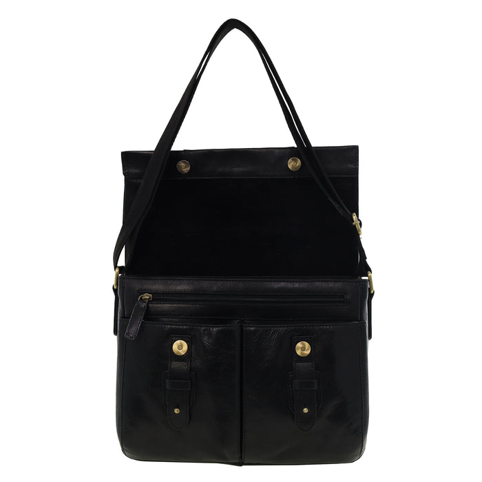Pierre Cardin Multi-Compartment Leather Crossbody Laptop Bag PC4093
