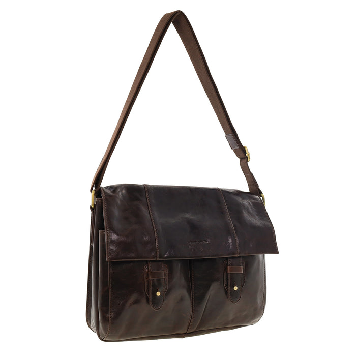 Pierre Cardin Multi-Compartment Leather Crossbody Laptop Bag PC4093