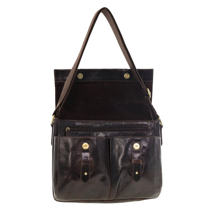 Pierre Cardin Multi-Compartment Leather Crossbody Laptop Bag PC4093