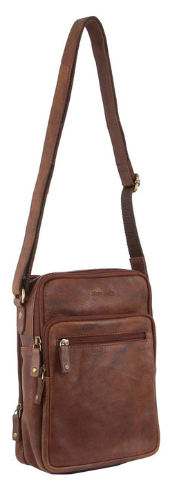 Pierre Cardin Rustic Leather Crossbody/Small Messenger Bag PC3130